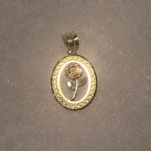 Tri-Color 14K Rose Pendant